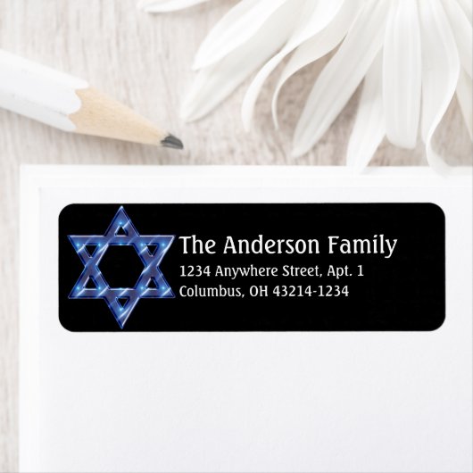 Star von David Hanukkah Address Labels d6 (Insitu)