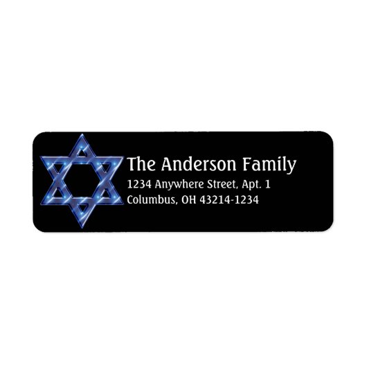 Star von David Hanukkah Address Labels d6 (Vorne)