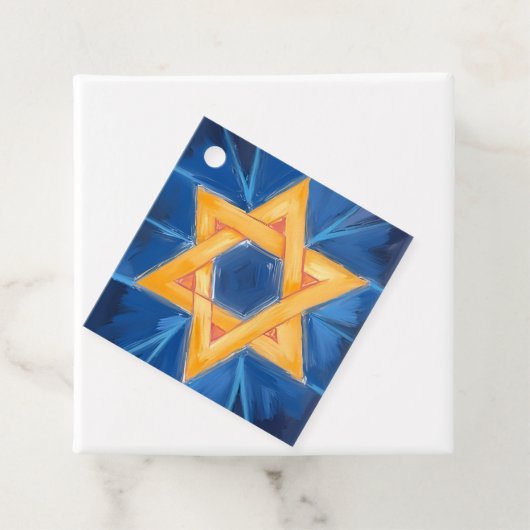 Star von David Hanukkah Blue Watercolor Geschenkanhänger (Beispiel)