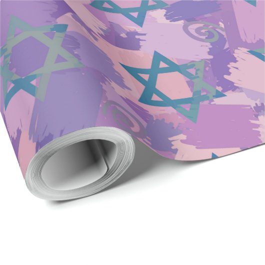 Star von David Hanukkah Geschenkpapier (Rolleneckpunkt)
