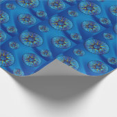 Star von David Hanukkah Hübsches blaues Geschenk Geschenkpapier (Ecke)