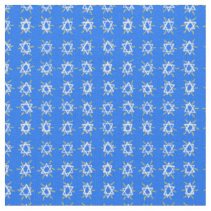 Star von David Hanukkah Muster Blau Weiß Stoff