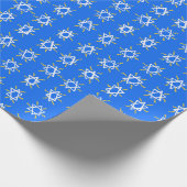 Star von David Hanukkah Pattern Blaues weißes Gesc Geschenkpapier (Ecke)