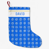 Star von David Hanukkah Pattern Blue CUSTOMIZE IT Kleiner Weihnachtsstrumpf (Vorderseite)