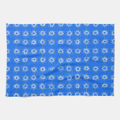 Star von David Hanukkah Pattern Blue White Geschirrtuch (Horizontal)