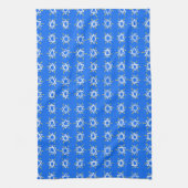 Star von David Hanukkah Pattern Blue White Geschirrtuch (Vertikal)