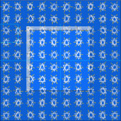 Star von David Hanukkah Pattern Blue White Stoff (Kachel)