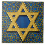 Star von David, Hanukkah Pattern Weihnachtsgeschen Fliese (Vorderseite)