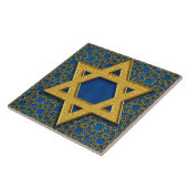 Star von David, Hanukkah Pattern Weihnachtsgeschen Fliese (Seite)