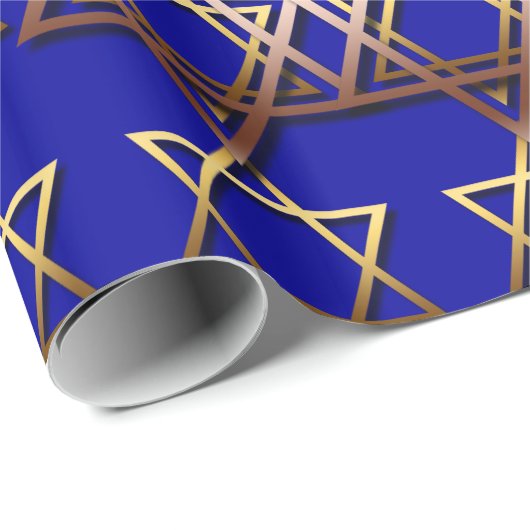 Star von David Hanukkah Wrapping Paper Geschenkpapier (Rolleneckpunkt)