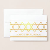 Star von David Happy Hanukkah Modern Simple 1 Foto Folienkarte (Vorderseite mit Umschlag)