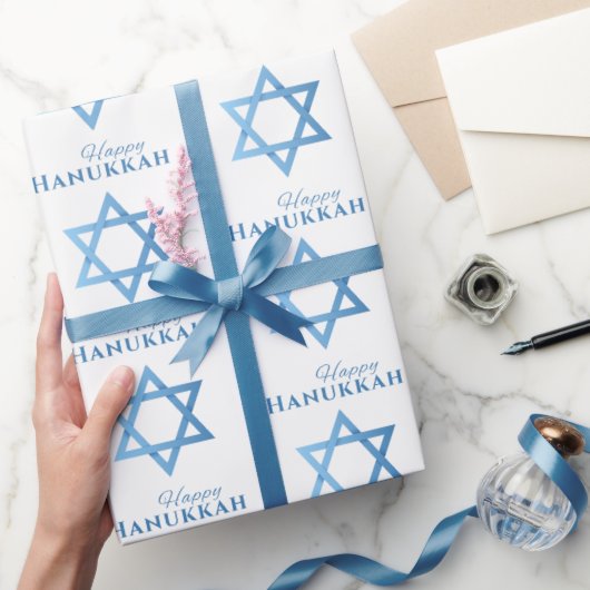 Star von David Happy Hanukkah Seamless Muster Geschenkpapier (Schenken)