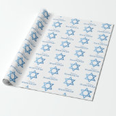 Star von David Happy Hanukkah Seamless Muster Geschenkpapier (Ungerollt)