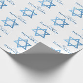 Star von David Happy Hanukkah Seamless Muster Geschenkpapier (Ecke)