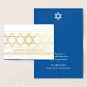 Star von David Happy Hanukkah Techelet Blue Modern Folienkarte (Anzeige)