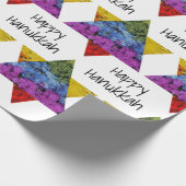 Star von David Happy Hanukkah Wrapping Paper Geschenkpapier (Ecke)
