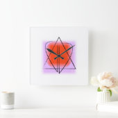 Star von David/Heart Wall Clock Quadratische Wanduhr (Zuhause)