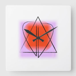 Star von David/Heart Wall Clock Quadratische Wanduhr