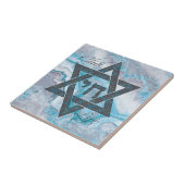 Star von David Hebrew Chai Marble Stone Effect Fliese (Seite)