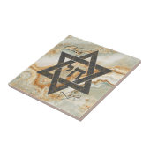 Star von David Hebrew Chai Marble Stone Effect Fliese (Seite)