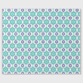 Star von David in Blues Wrapping Paper Geschenkpapier (Flach)