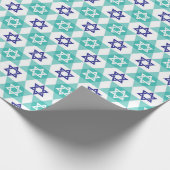 Star von David in Blues Wrapping Paper Geschenkpapier (Ecke)