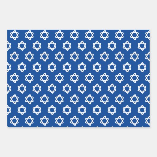Star von David Jewish Bar Mitzvah Hanukkah Simple Geschenkpapier Set (Vorderseite 3)