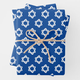 Star von David Jewish Bar Mitzvah Hanukkah Simple Geschenkpapier Set