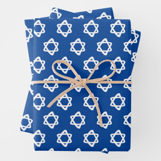 Star von David Jewish Bar Mitzvah Hanukkah Simple Geschenkpapier Set (Beispiel)