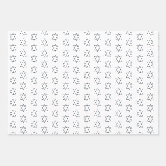 Star von David Jewish Bar Mitzvah Hanukkah Simple Geschenkpapier Set (Vorderseite 2)
