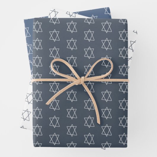Star von David Jewish Bar Mitzvah Hanukkah Simple Geschenkpapier Set (Beispiel)