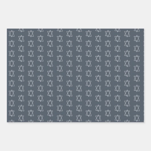 Star von David Jewish Bar Mitzvah Hanukkah Simple Geschenkpapier Set (Vorderseite)