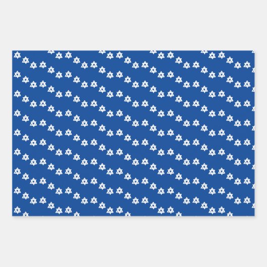 Star von David Jewish Bar Mitzvah Hanukkah Simple Geschenkpapier Set (Vorderseite)