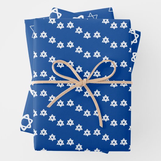 Star von David Jewish Bar Mitzvah Hanukkah Simple Geschenkpapier Set (Beispiel)