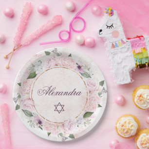Star von David Jewish Girl Baby mit der Bezeichnun Pappteller