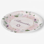 Star von David Jewish Girl Baby mit der Bezeichnun Pappteller (Schrägansicht)