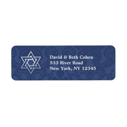 Star von David Jewish Rücksendeadresse Label (Vorne)