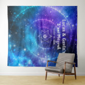 Star von David Lila Blue Galaxy Foto Hintergrund Wandteppich (Beispiel (Horizontal))