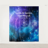 Star von David Lila Blue Galaxy Foto Hintergrund Wandteppich (Vorderseite)