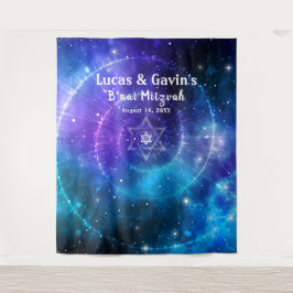 Star von David Lila Blue Galaxy Foto Hintergrund Wandteppich