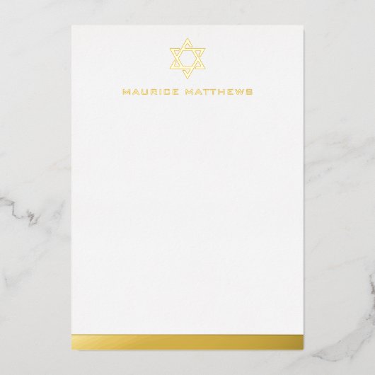 Star von David masculine Name Rahmen Flachfolienka Folieneinladung (Vorderseite)