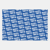Star von David Mazel Tov Bar Bat Mitzvah Hanukkah Geschenkpapier Set (Vorderseite 3)