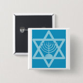 Star von David Menorah Button (Vorne & Hinten)