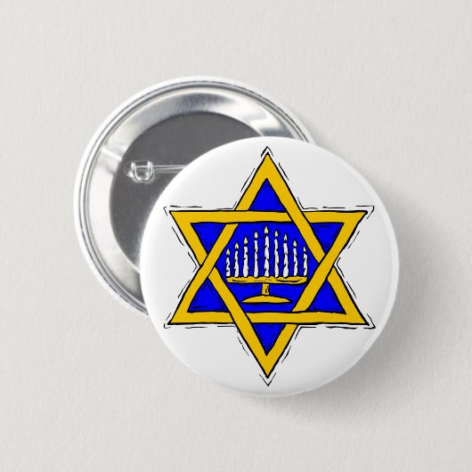 Star von David & Menorah Button (Vorne & Hinten)