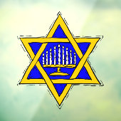 Star von David & Menorah Fensteraufkleber (Blatt 3)