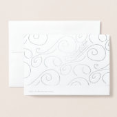 Star von David Modern Hanukkah Silver Folienkarte (Rückseite mit Umschlag)