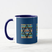 Star von David Mosaic-Shalom/Navy Blue Tasse (Links)
