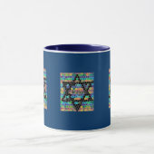 Star von David Mosaic-Shalom/Navy Blue Tasse (Zentrum)
