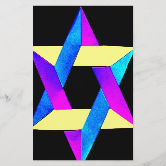 Star von David Multicolor Fun Briefpapier (Vorderseite)