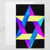 Star von David Multicolor Fun Briefpapier (Vorne/Hinten)